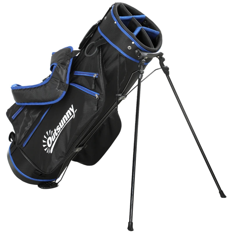 Ultra-Lightweight Golf Stand Bag with 6-Way Dividers and Cooler Pocket, All-Weather Men's Golf Bag, Blue