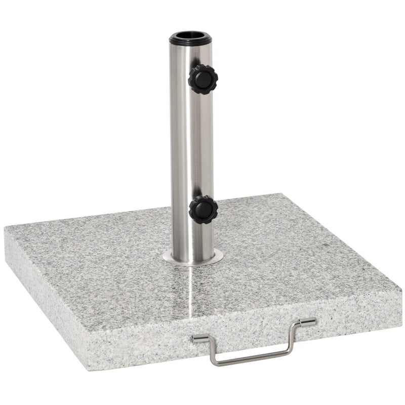55 lbs Marble Square Umbrella Stand 16.5" Market Heavy Holder Base w/ Wheels, Grey