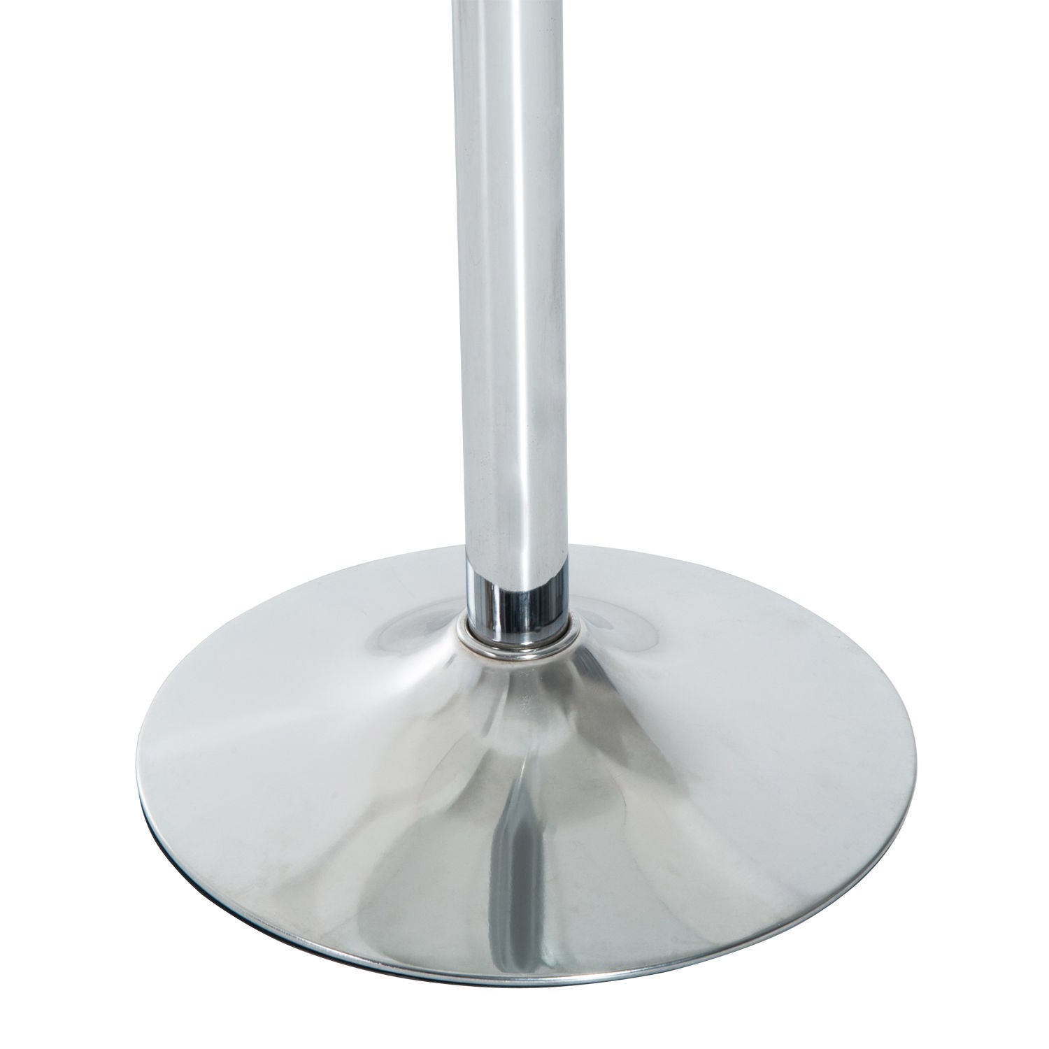 HOMCOM Compact Dining Delight: Round Pub Table with Tempered Glass Top, Silver Metal Base for Small Spaces