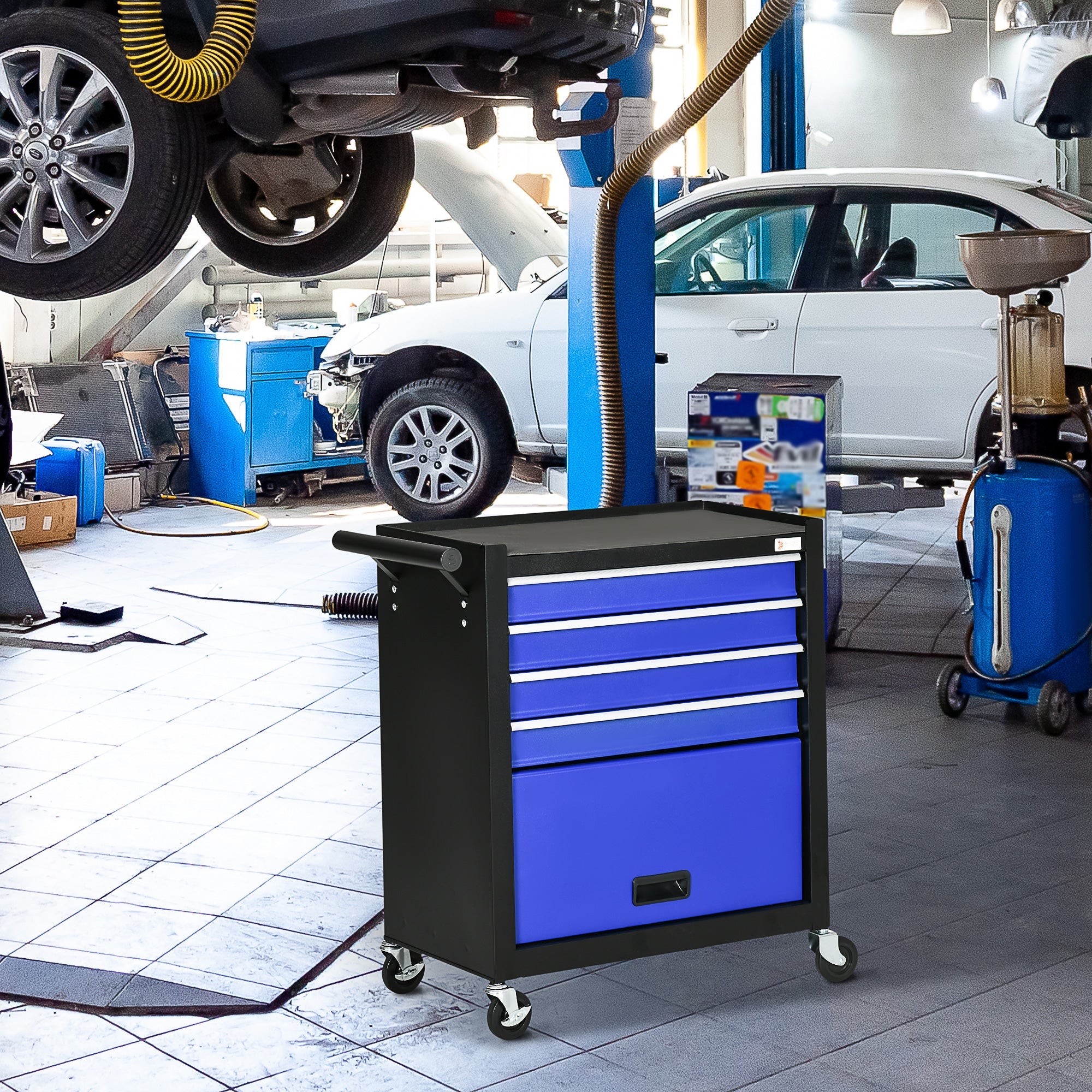 DURHAND 4-Drawer Tool Chest on Wheels, Rolling Tool Box and Storage Cabinet, Portable Tool Organizer
