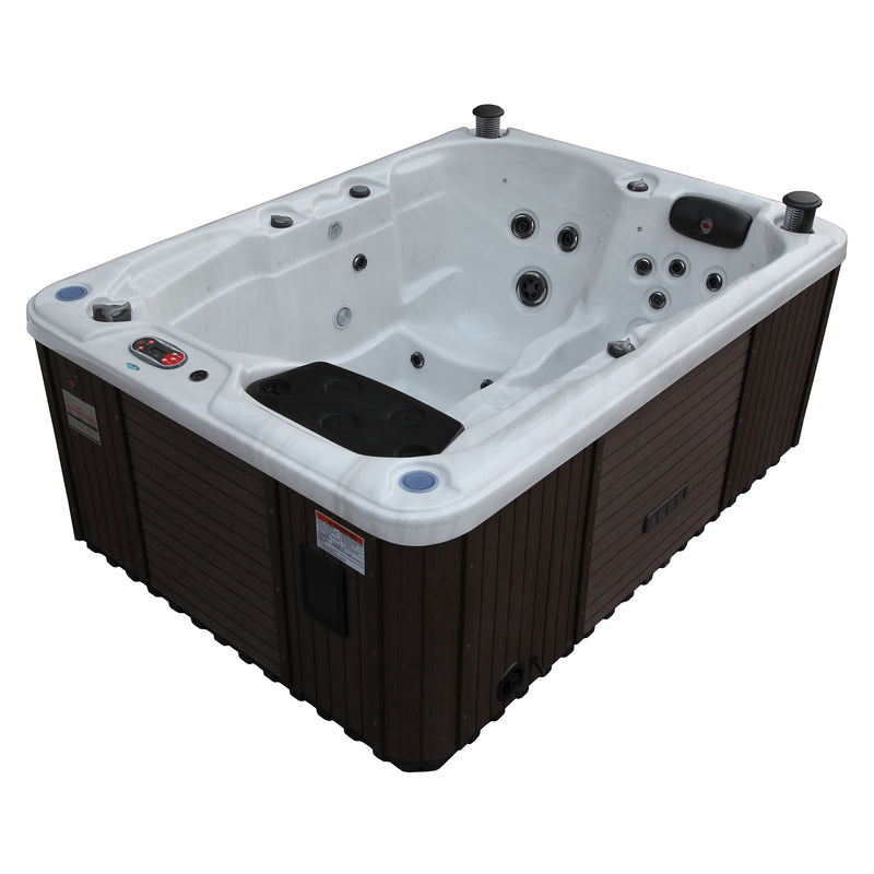 Montreal 3-Person Plug & Play Hot Tub | 29 Jets, Lounger, LED Lighting, Aromatherapy & Bluetooth