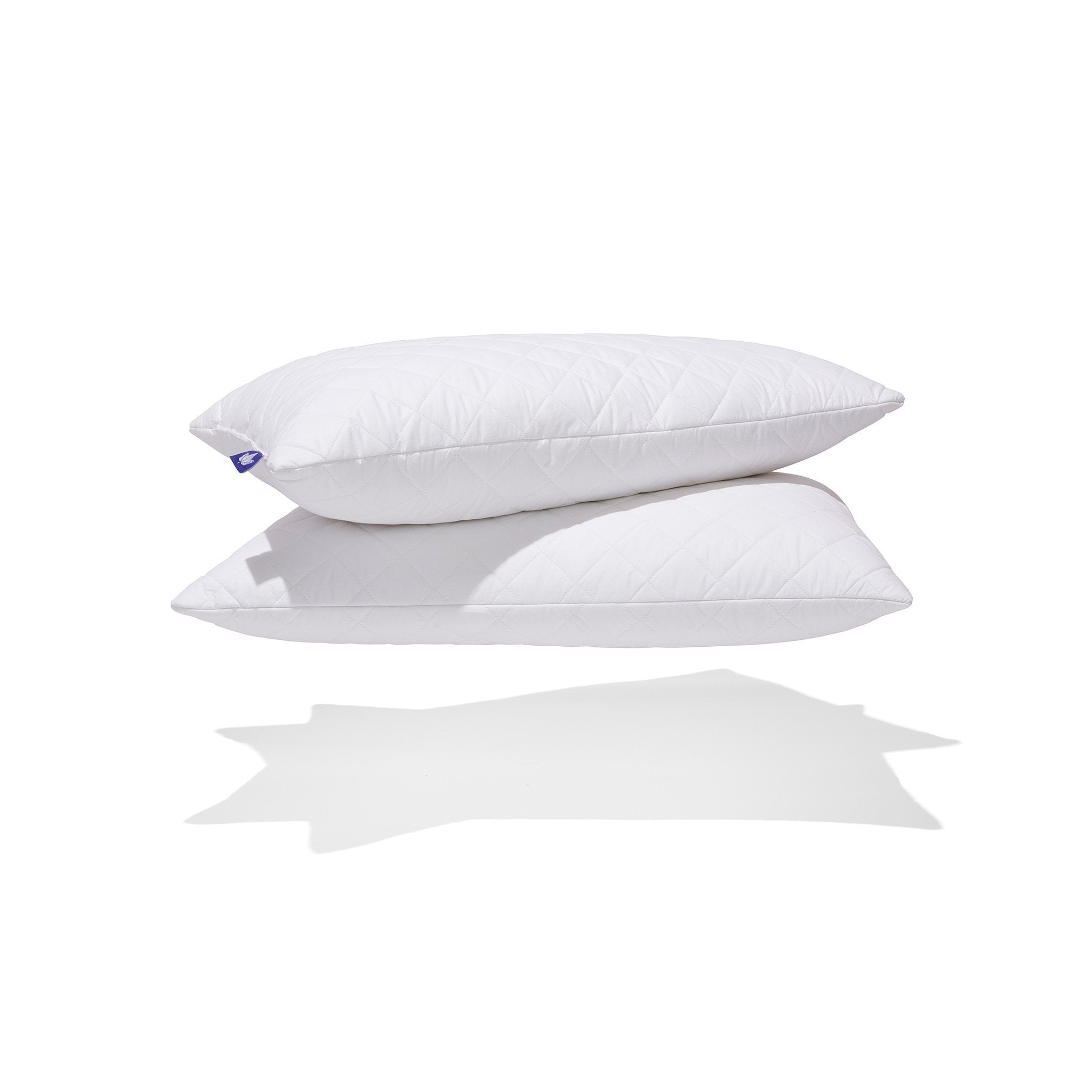 Quilted White Goose Feather Pillow