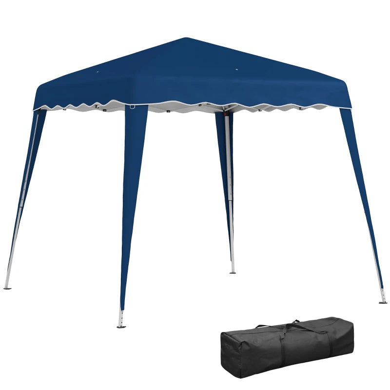 8' x 8' Pop Up Canopy, Outdoor Foldable Tent, Portable Canopy Tent with Carrying Bag for Camping, Party, Picnic, Blue