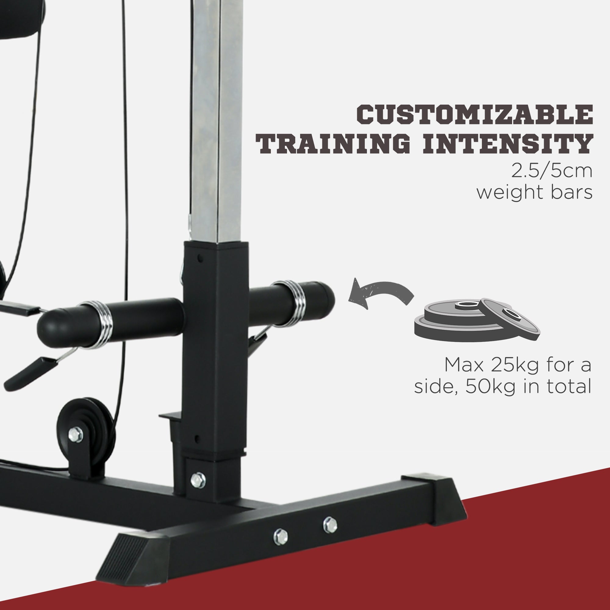 Soozier Lat Pull Down Machine with High Low Pulley Adjustable Seat for Strength Training Home Gym Black