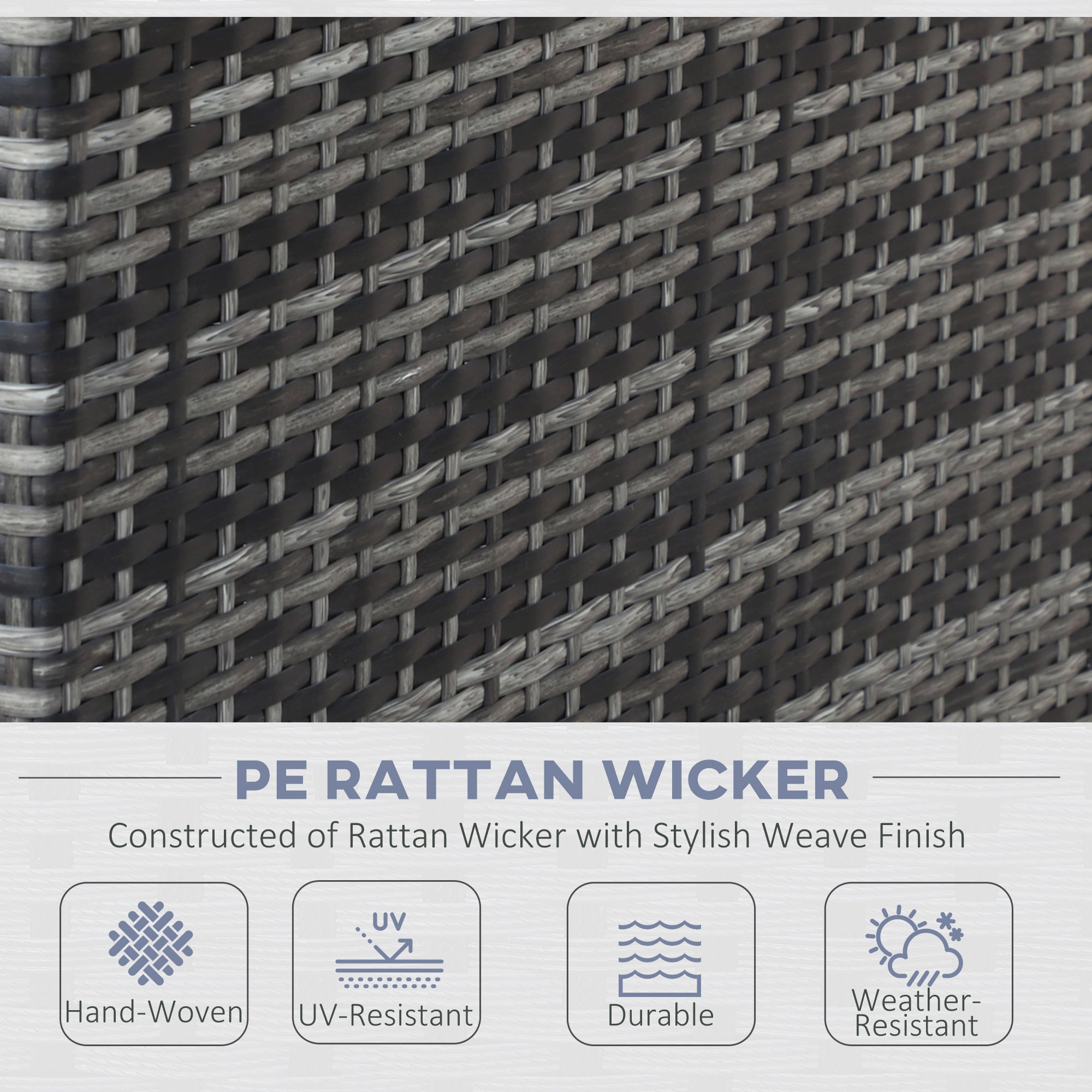 Outsunny 4 Piece Patio Furniture Set with Coffee Table and Corner Table for Backyard, Porch, Poolside, Balcony, Garden