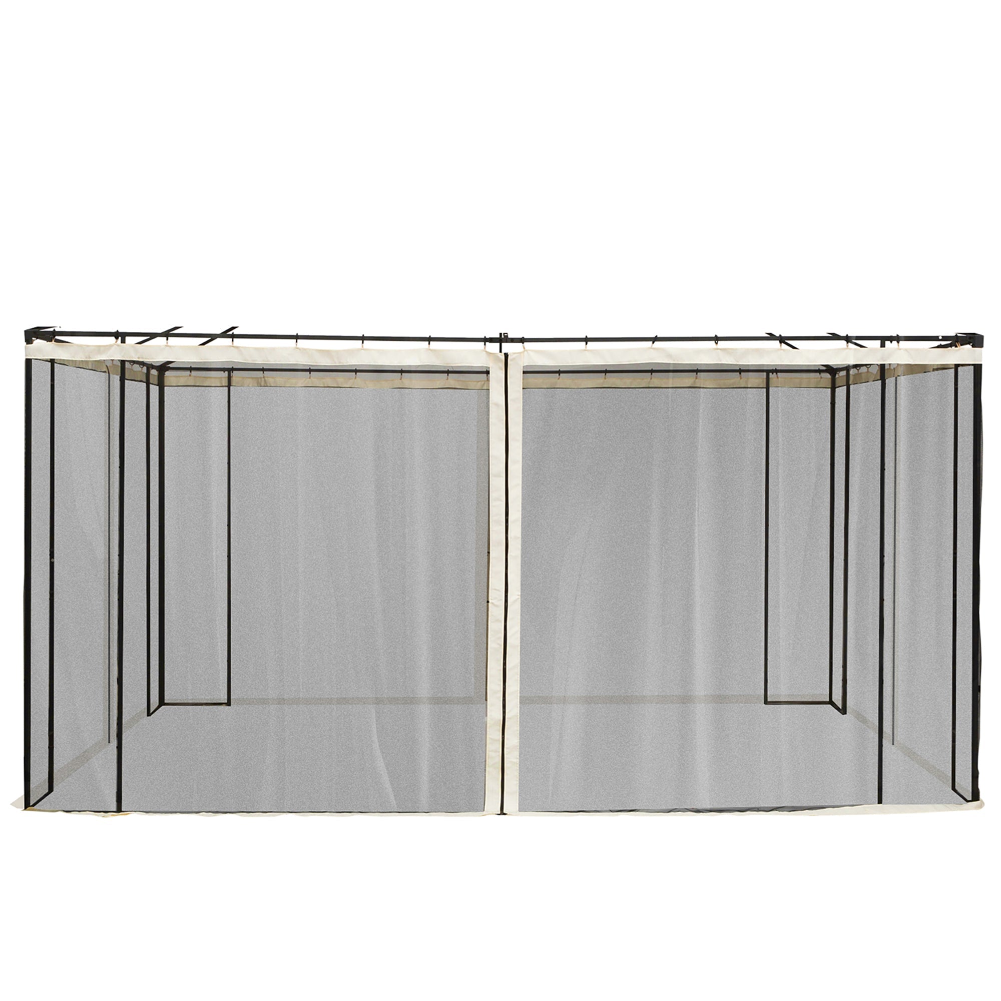 Outsunny Replacement Mosquito Netting for Gazebo 10' x 13' Black Screen Walls for Canopy with Zippers Parties and Outdoor Activities