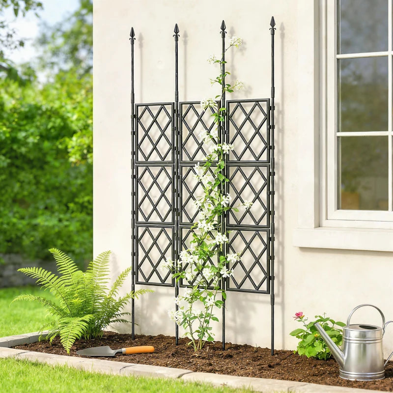 Foldable Garden Trellis, 33.5 x 77.6 Inch Lattice Climbing Support Trellis for Garden, DIY Assembly, Black
