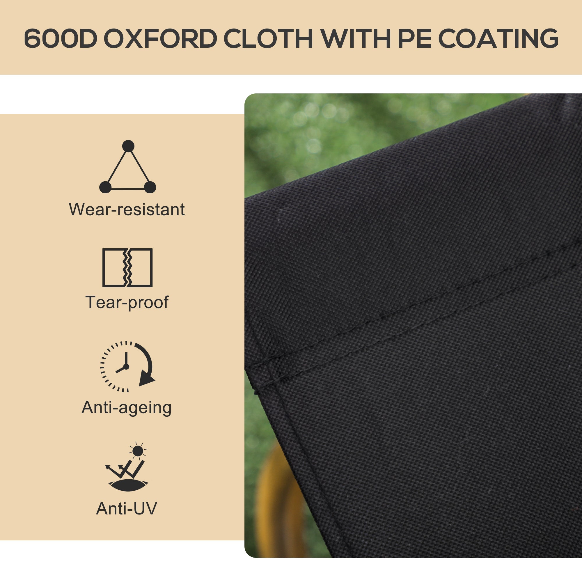 Outsunny Camping Chair, Lightweight Folding Chair, Portable Armchair, Excellent for Festivals, Fishing, Black