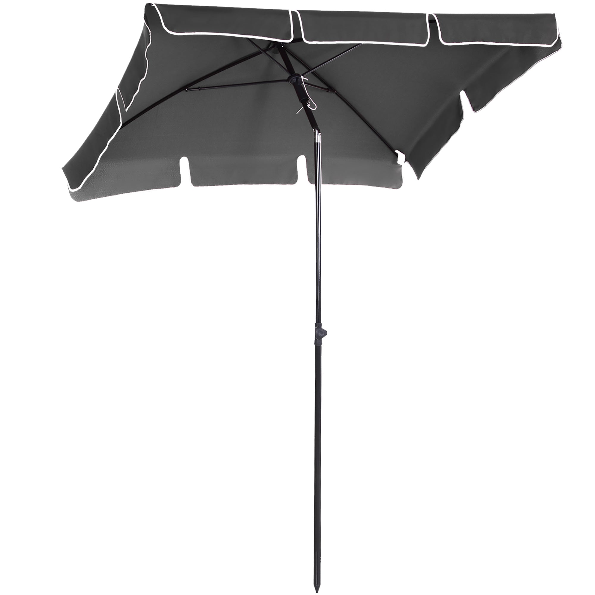 Outsunny 7x4ft Rectangle Patio Umbrella: Aluminum Tilt UV Protection Sun Shade for Outdoor, Grey