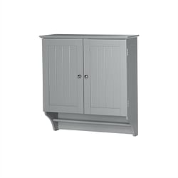Gray 2-Door Bathroom Wall Cabinet with Towel Bar - Free Shipping