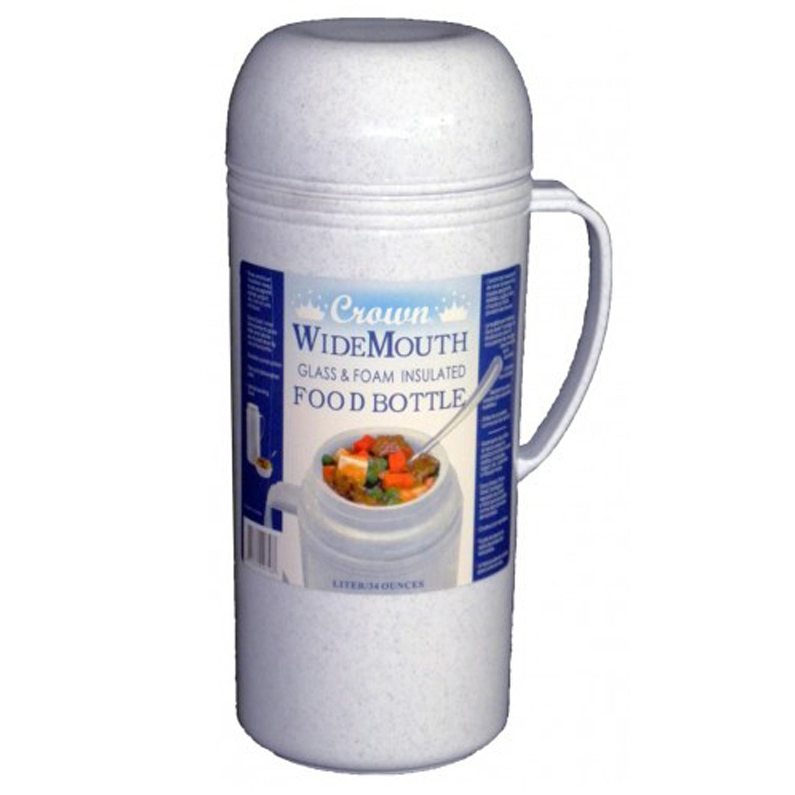 Brentwood 1.0L Wide Mouth Mouth Glass Vacuum / Foam Insulated Food Thermos - Free Shipping