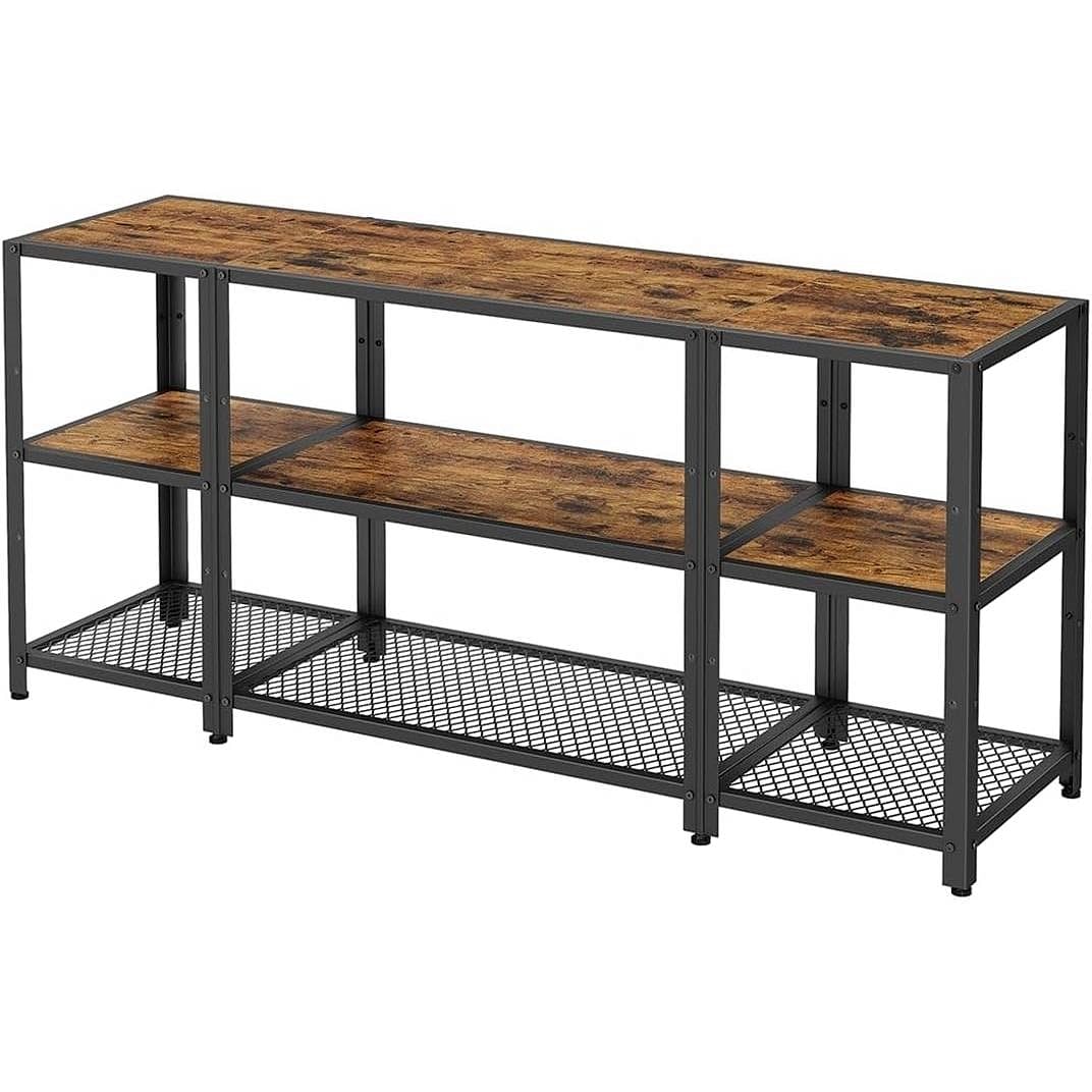 Modern Metal Wood Industrial TV stand Entertainment Center for TV up to 65-inch - Free Shipping