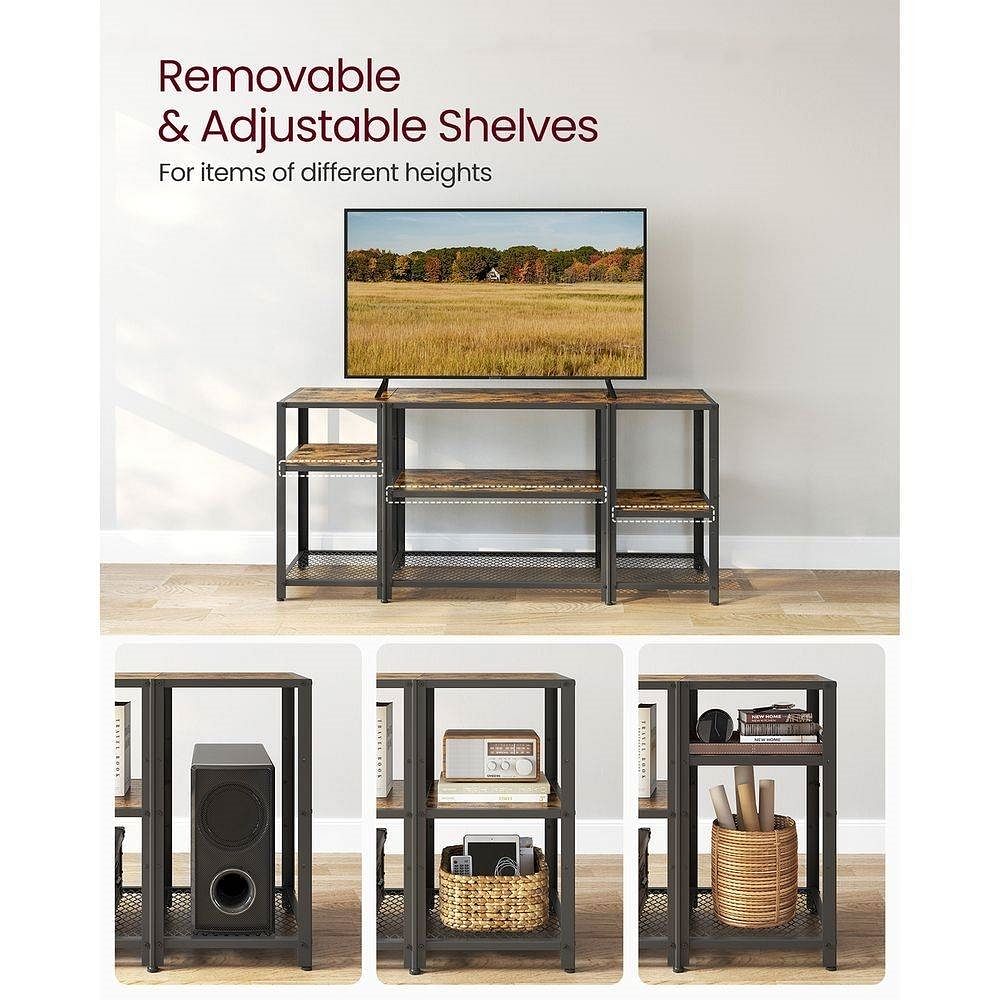 Modern Metal Wood Industrial TV stand Entertainment Center for TV up to 65-inch - Free Shipping