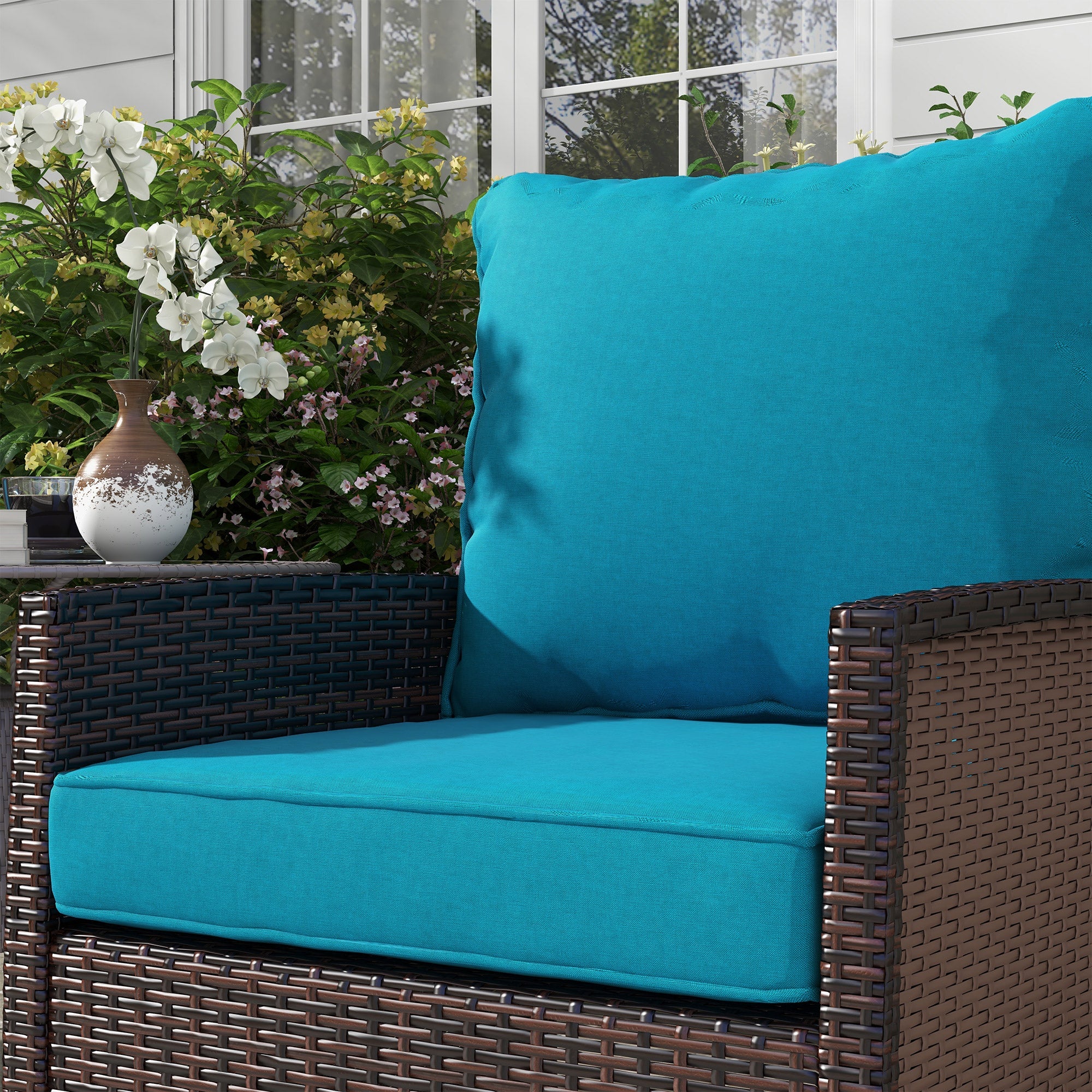 Outsunny 4-Piece Green Patio Chair Cushion Set with Back Support, Indoor/Outdoor Comfort, Easy-Tie Attachments
