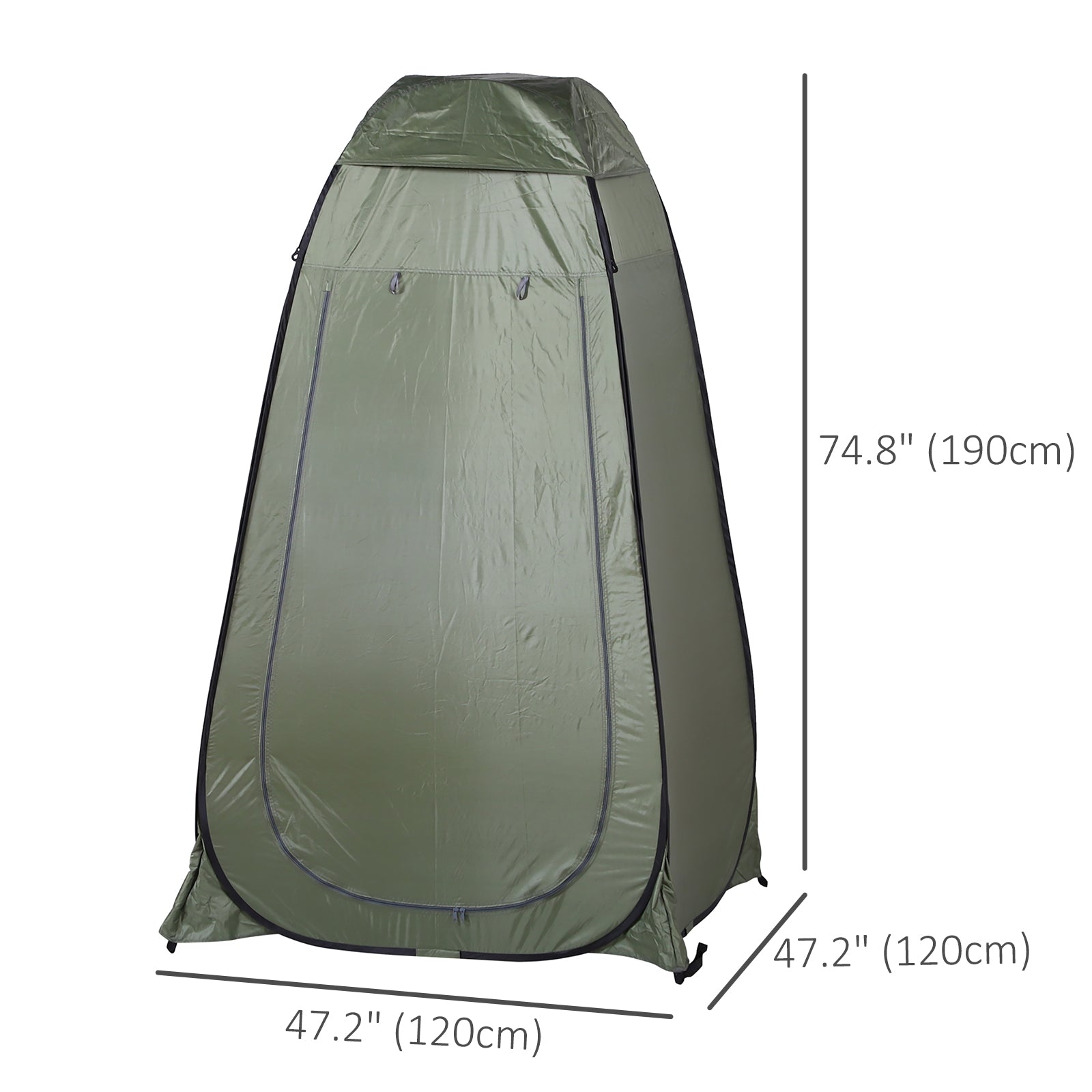 Outsunny Portable Pop Up Shower Tent Privacy Changing Room for Outdoor Dressing Fishing with Carry Bag Green