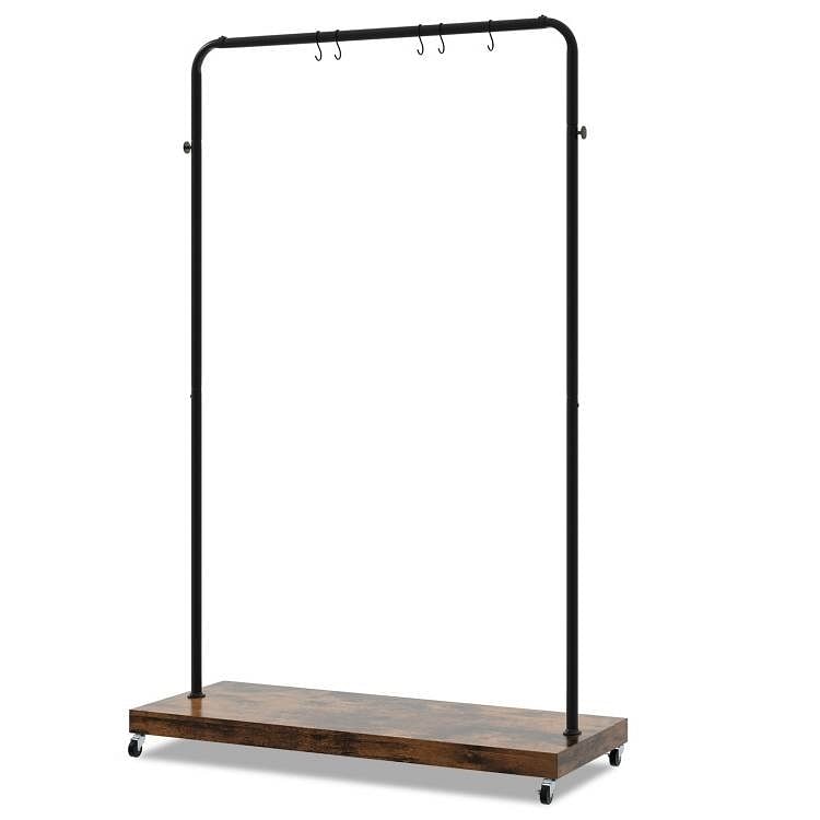 Industrial Style Heavy Duty Metal Pipe Clothes Garment Rack with Bottom Shelf - Free Shipping