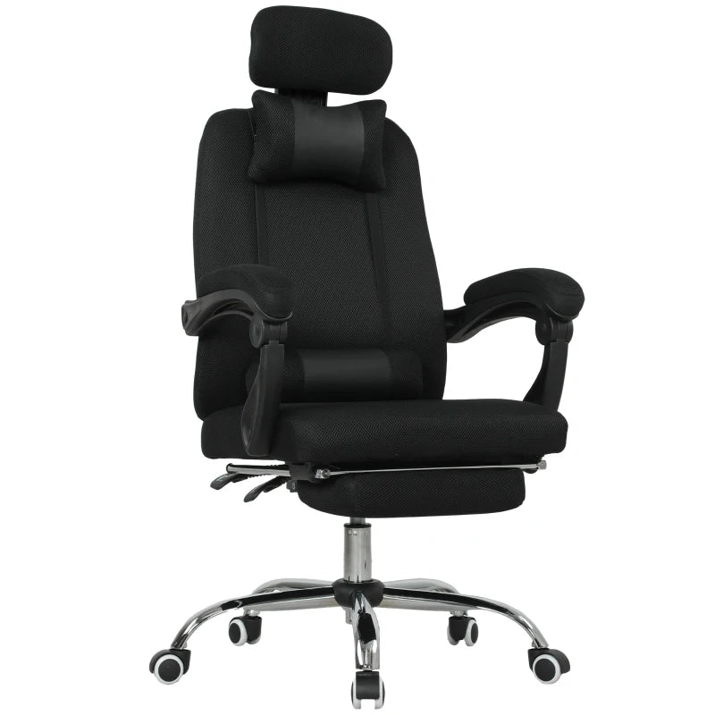 Ergonomic Executive High Back Office Chair with Footrest, Lumbar Support, Black