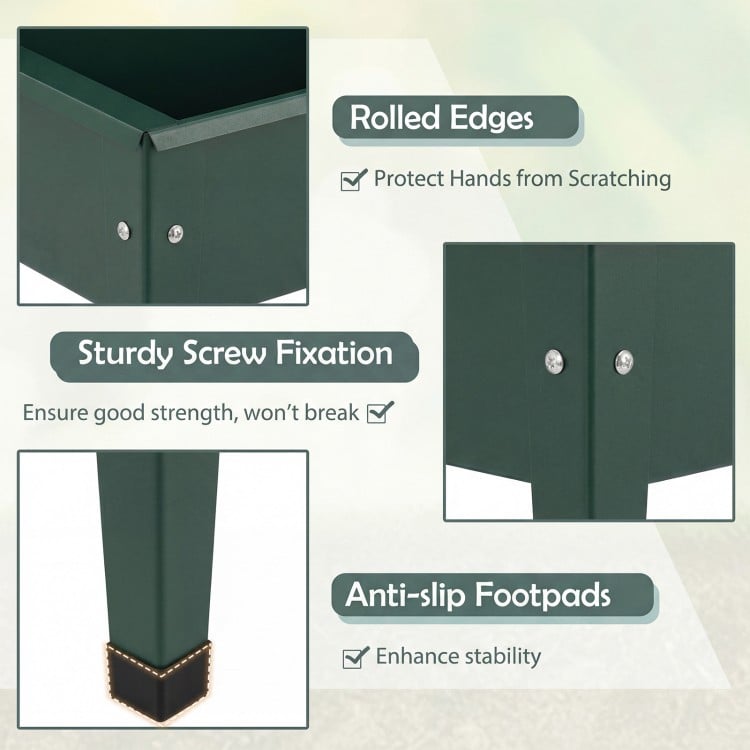Raised Garden Bed Elevated Metal Gardening Box with Legs-Green