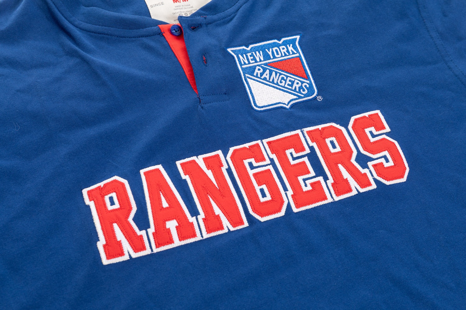 New York Rangers Long Sleeve Henley- Presale