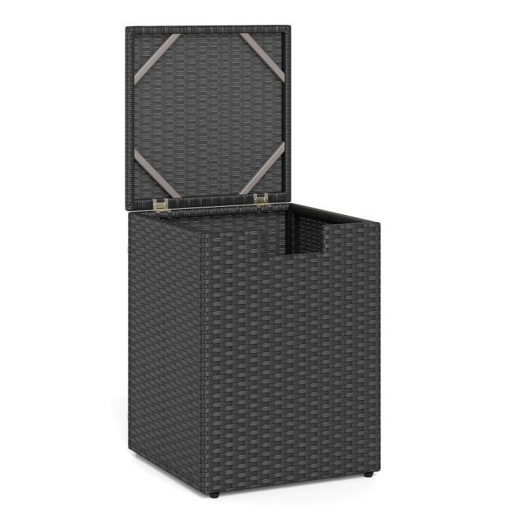Rattan Propane Tank Cover Patio Hideaway Tank Side Table-Black