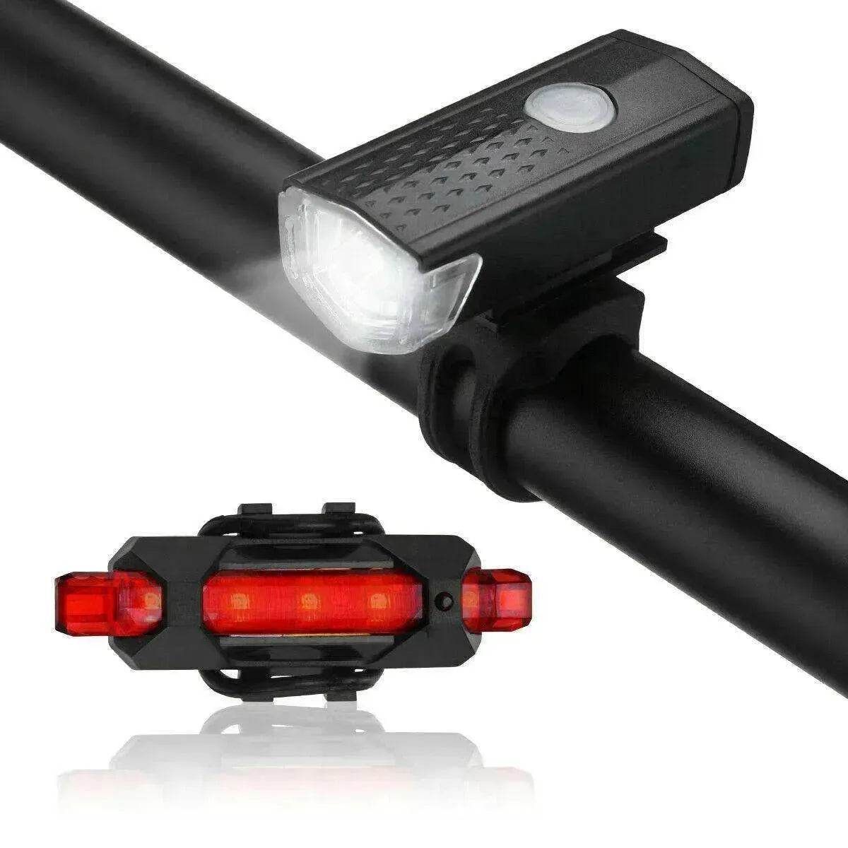 Recharge LED Bike Light Set: Rainproof