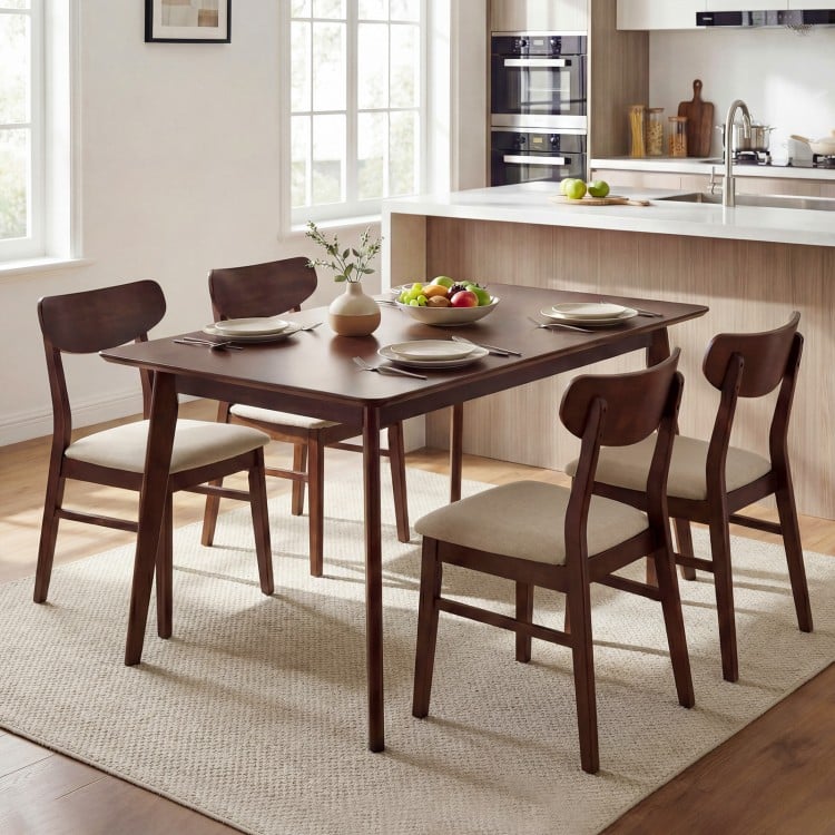 Rectangle Dining Table for 4-6 People 47" Kitchen Table-Walnut