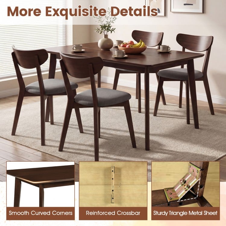 Rectangle Dining Table for 4-6 People 47" Kitchen Table-Walnut