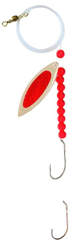 Transparent Red Beads Willow Leaf Spinner – Red Demon Blade Lure