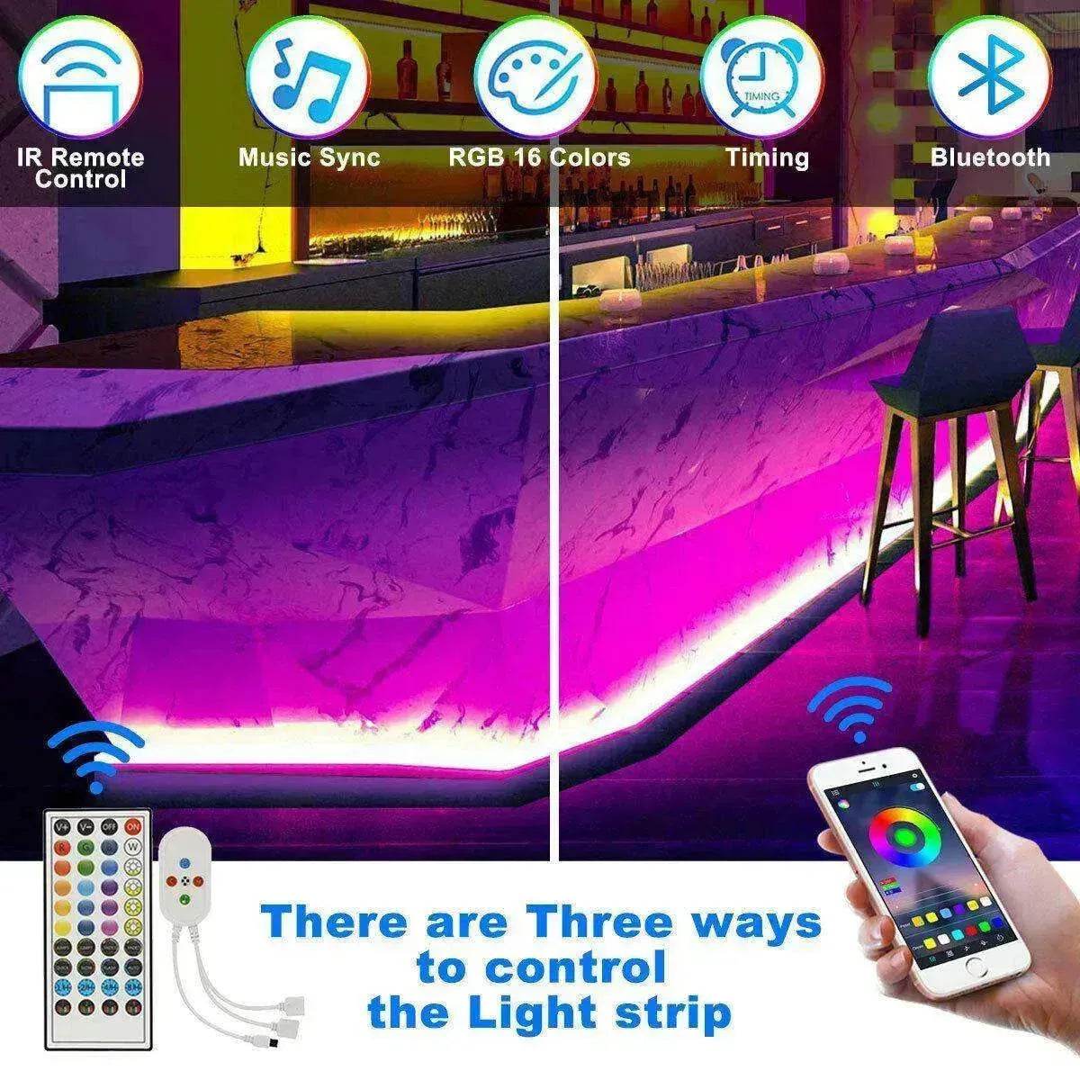 Remote Color Changing Led Strip Lights 5050 RGB Bluetooth Room Light