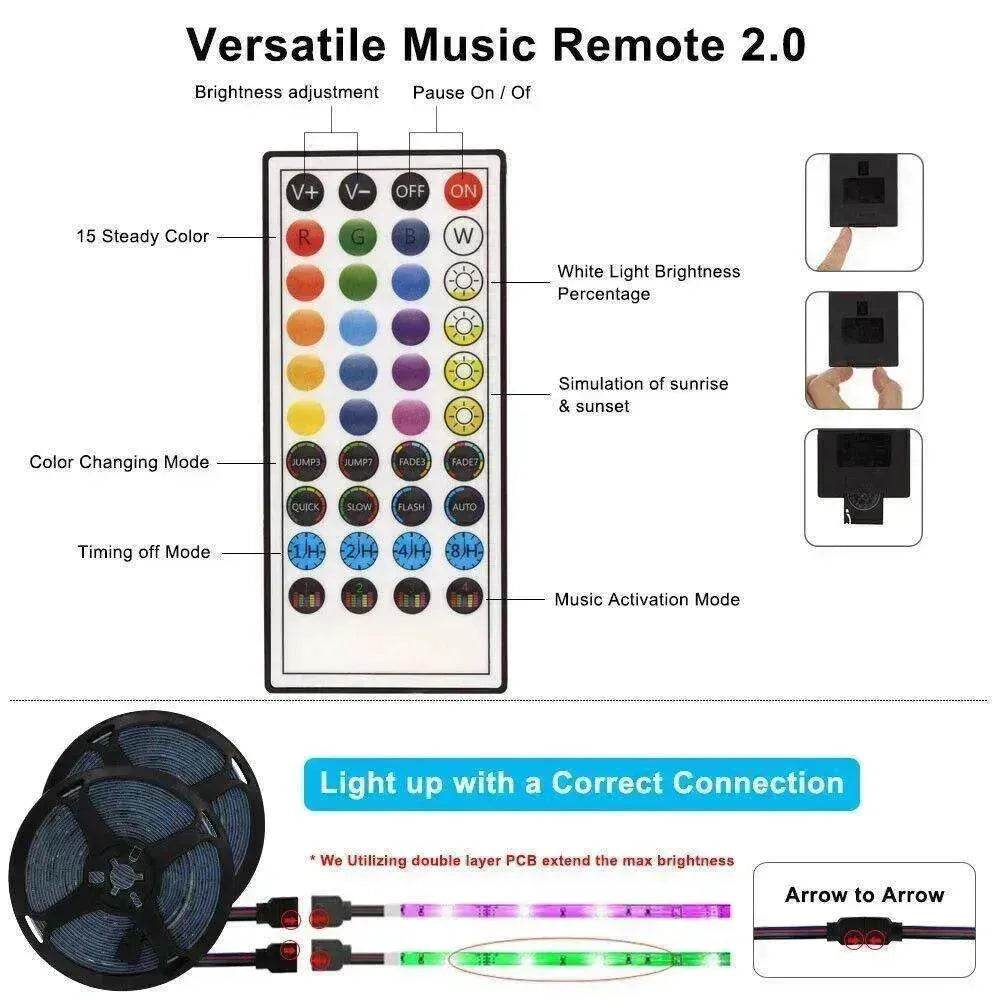 Remote Color Changing Led Strip Lights 5050 RGB Bluetooth Room Light