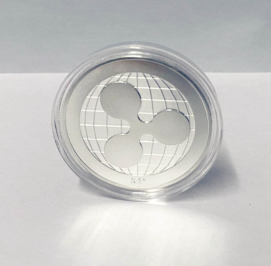 Ripple (XRP) Coin - Silver Metal Physical Blockchain Cryptocurrency Collectible Coin