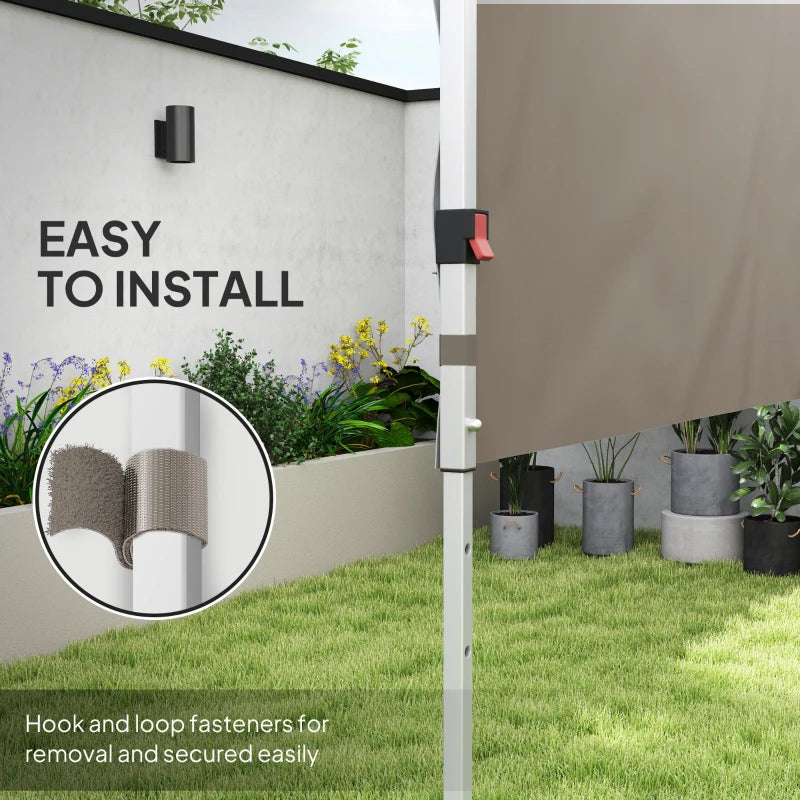 Canopy Sidewalls for 10' x 10' or 10' x 20' Pop up Canopy, 2 PCS Canopy Half Walls Only, Grey