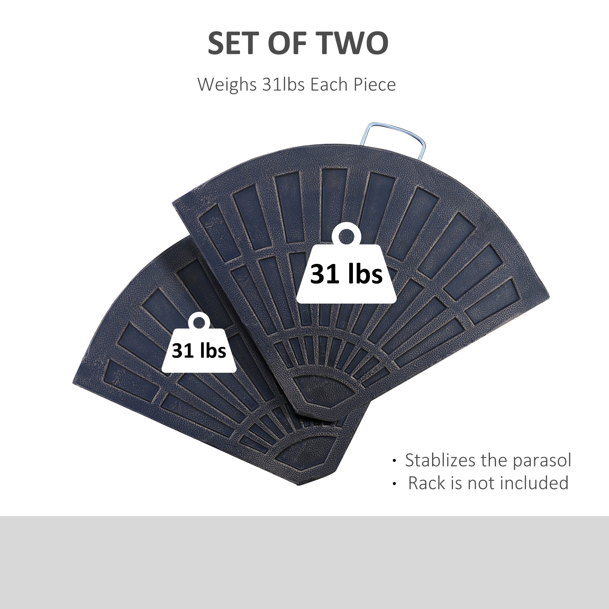 Outsunny Resin Umbrella Base Weights: 2pc 61.6lb Flabelliform Bronze Garden Parasol Stands