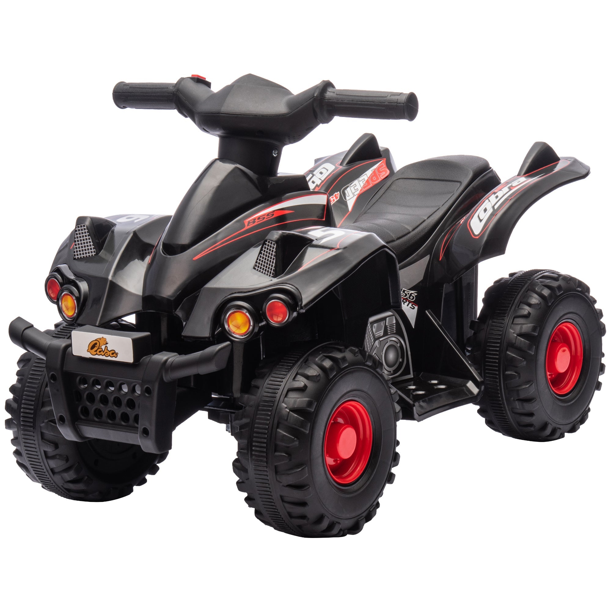 Qaba 6V Kids ATV Quad w/ Music, Forward, for 2-6 Years, Black