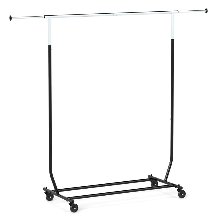 Rolling Clothes Rack Extendable Garment Stand for Hanging Clothes
