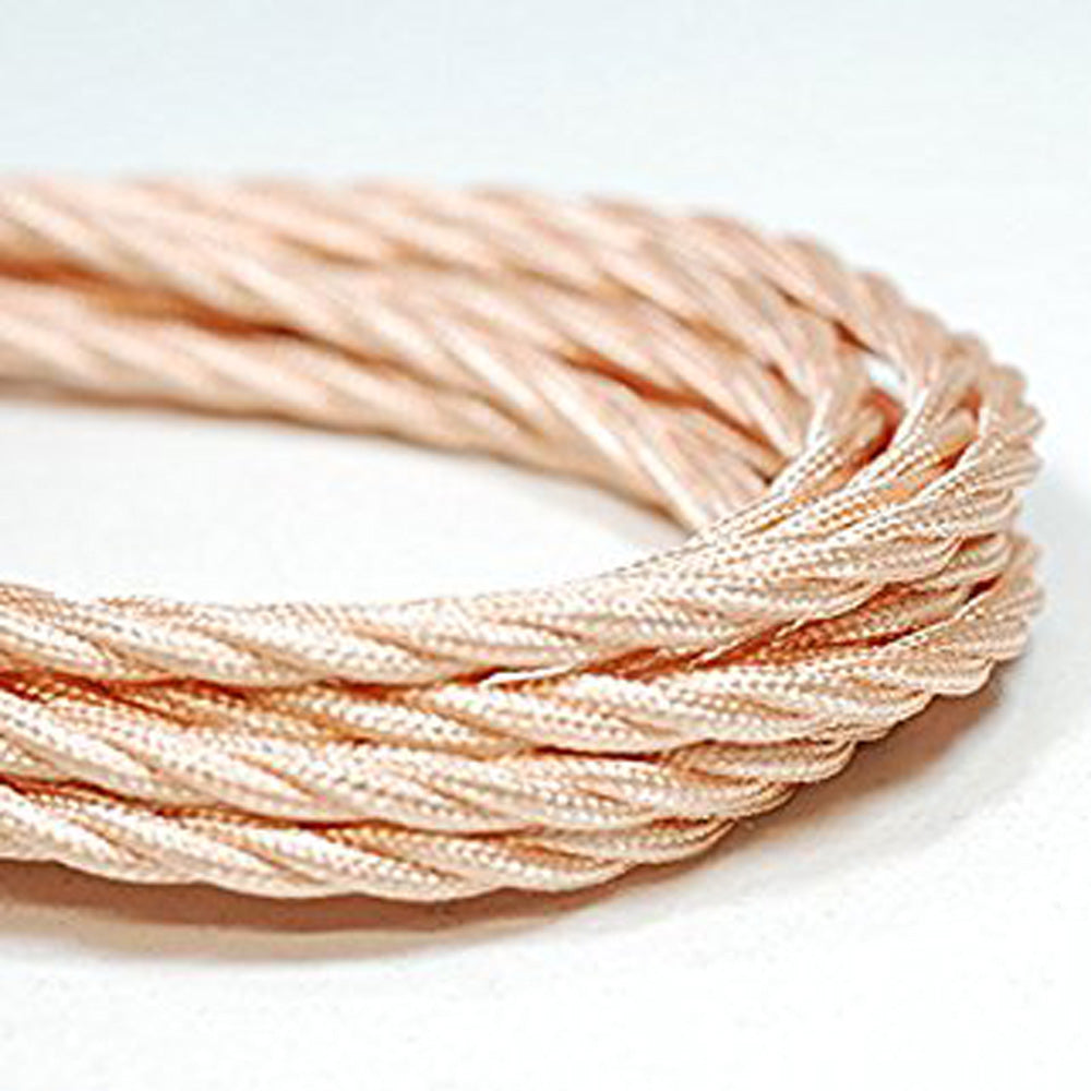3 Core Twisted 0.75mm Fabric Cable Rose Gold~2098