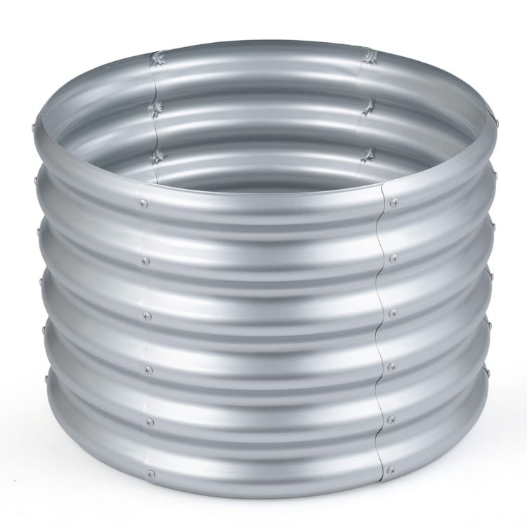 Round Galvanized Raised Garden Bed with Open-Ended Base