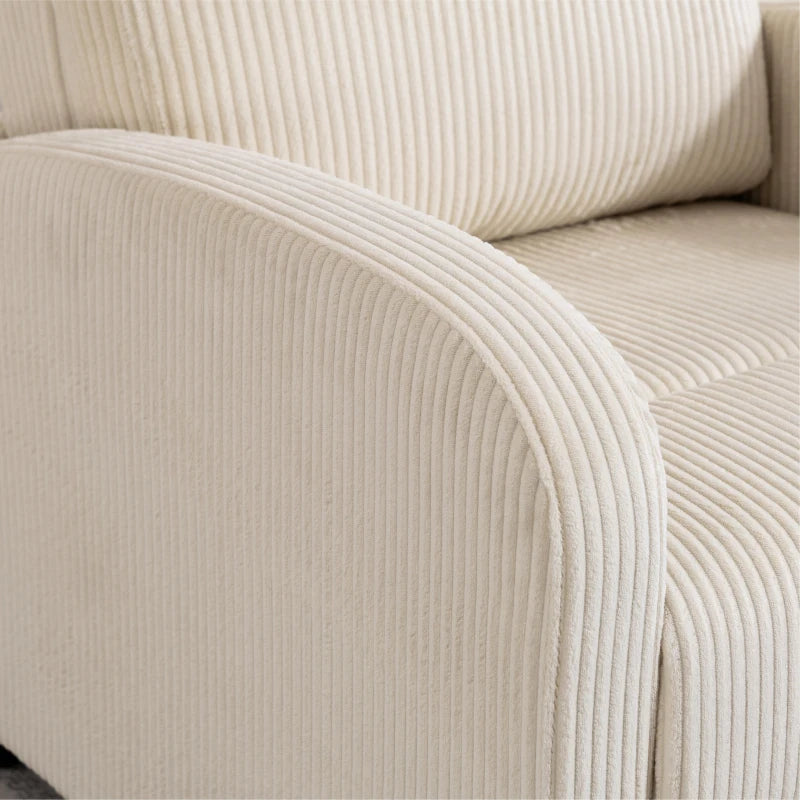 Fabric Recliner Chair Manual Home Theater Seating Single Reclining Sofa Chair with Padded Seat for Living Room, Beige