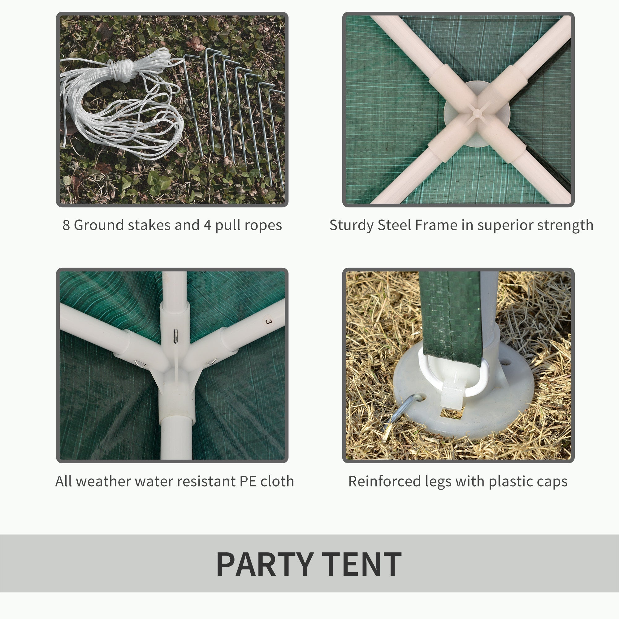 Outsunny Verdant Retreat: 10x10ft Folding Party Tent, Portable Gazebo Outdoor Canopy Garden Sunshade, Green Oasis