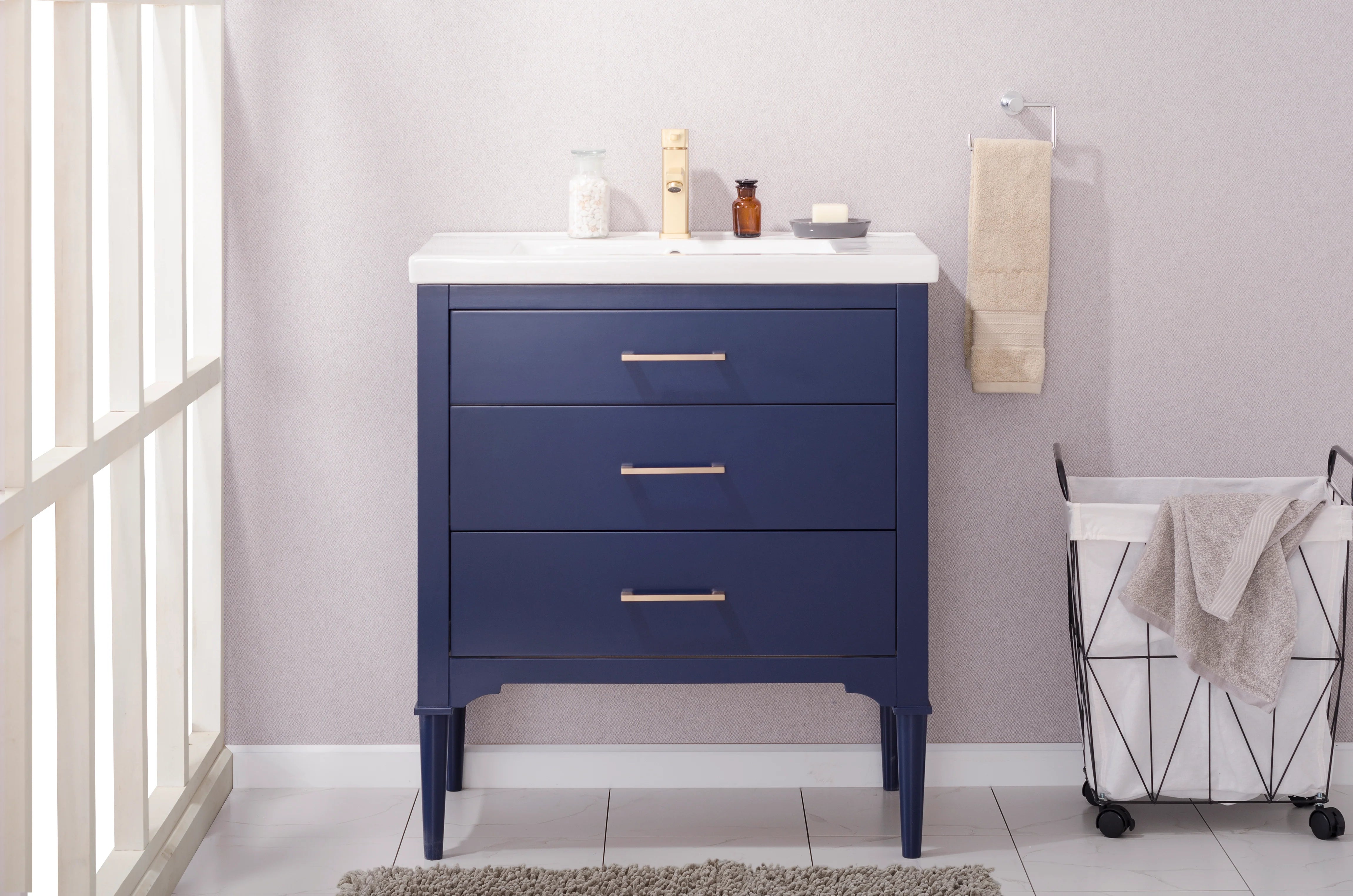 Mason 30" Single Sink Vanity with Porcelain Top