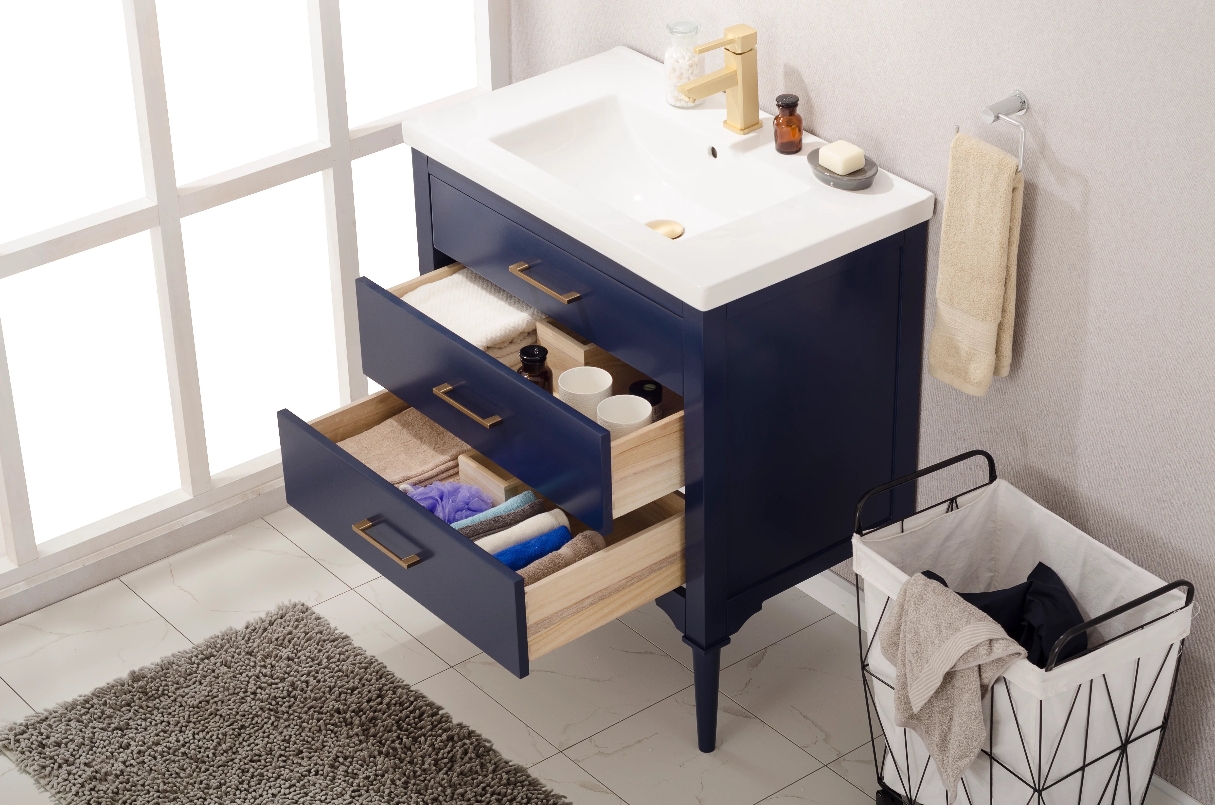 Mason 30" Single Sink Vanity with Porcelain Top