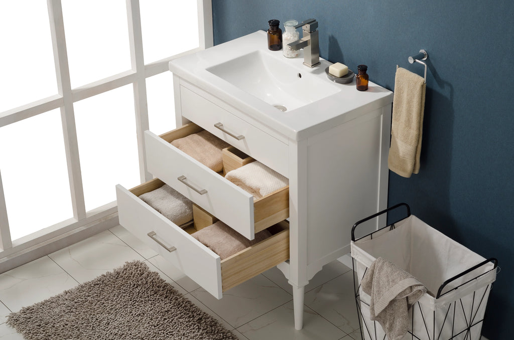 Mason 30" Single Sink Vanity with Porcelain Top