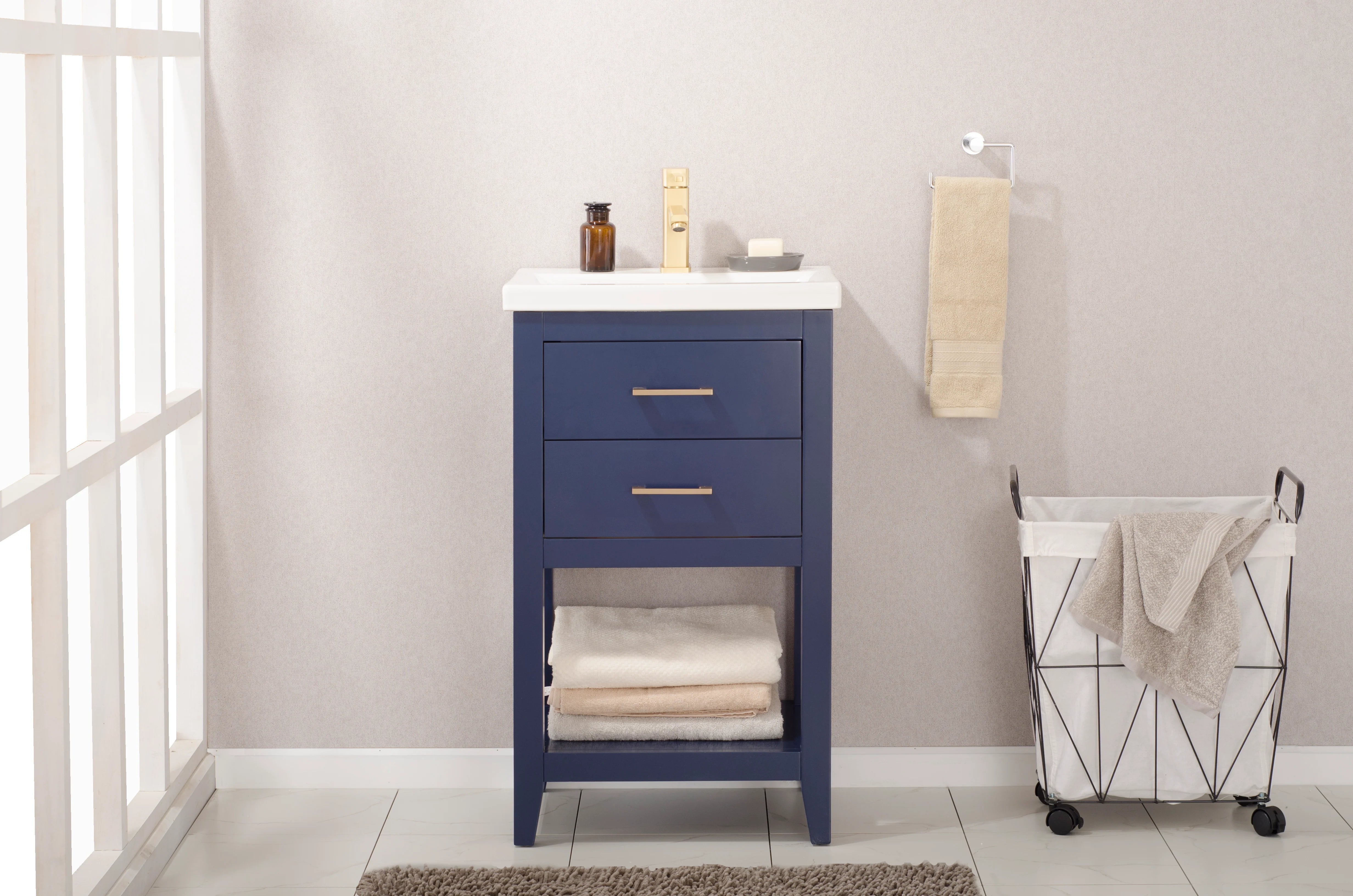 Cara 20" Single Sink Vanity with Porcelain Top