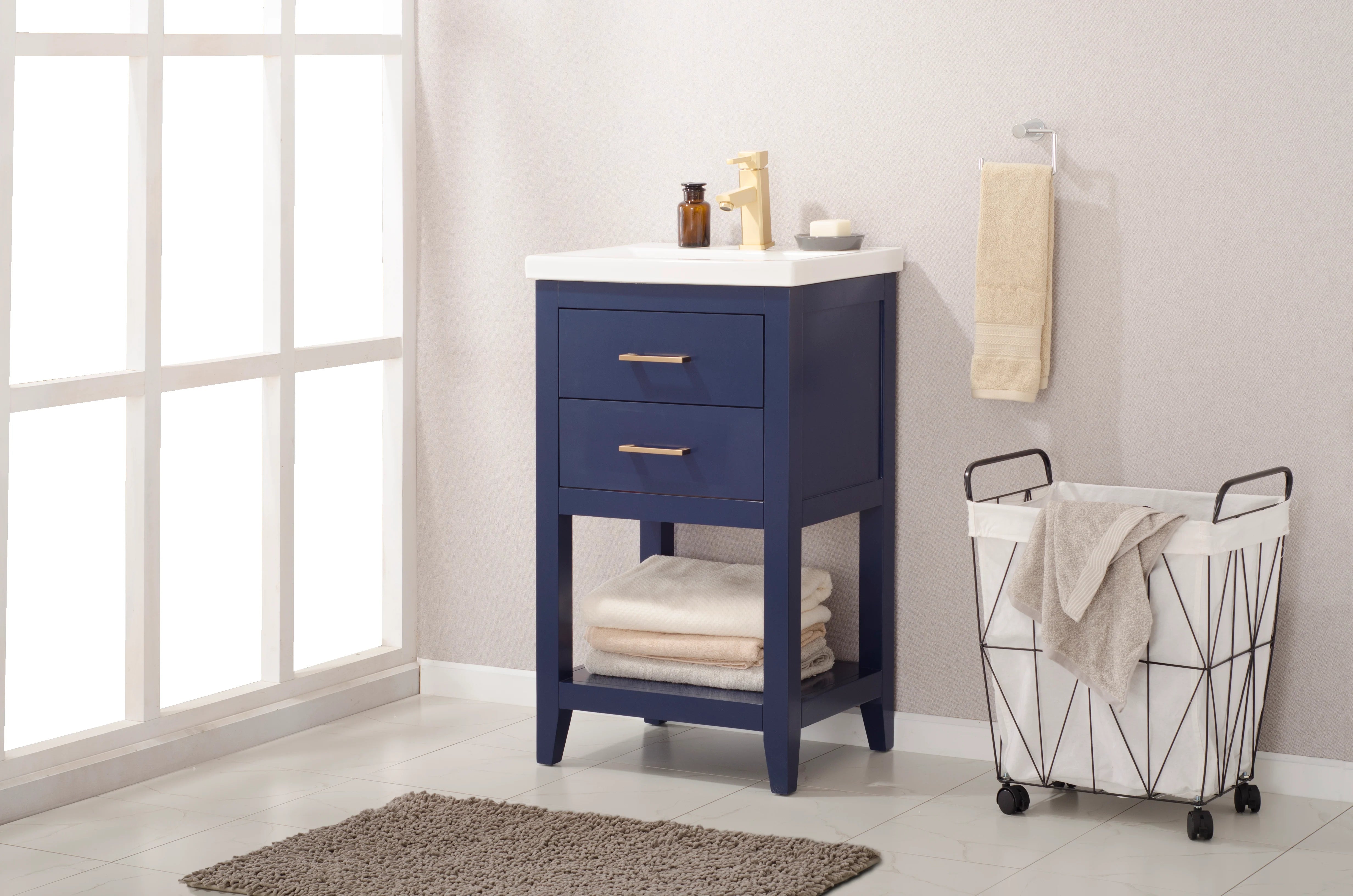 Cara 20" Single Sink Vanity with Porcelain Top