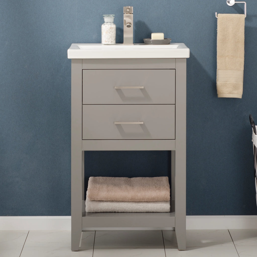 Cara 20" Single Sink Vanity with Porcelain Top