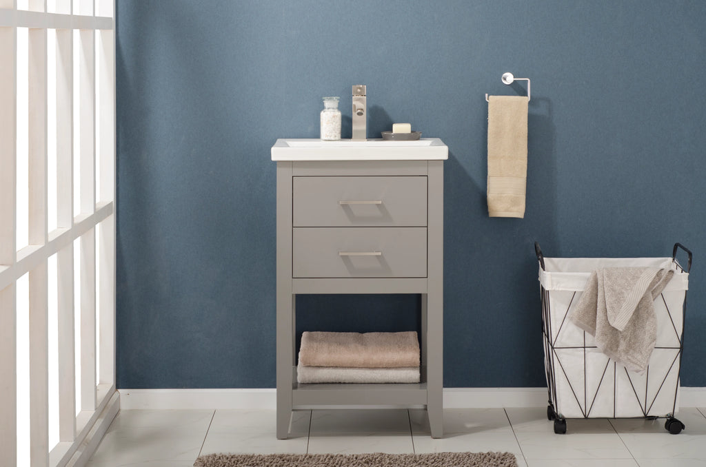 Cara 20" Single Sink Vanity with Porcelain Top