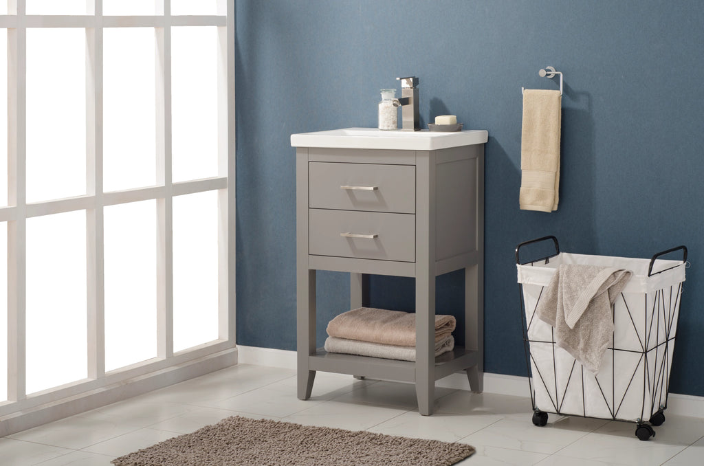 Cara 20" Single Sink Vanity with Porcelain Top