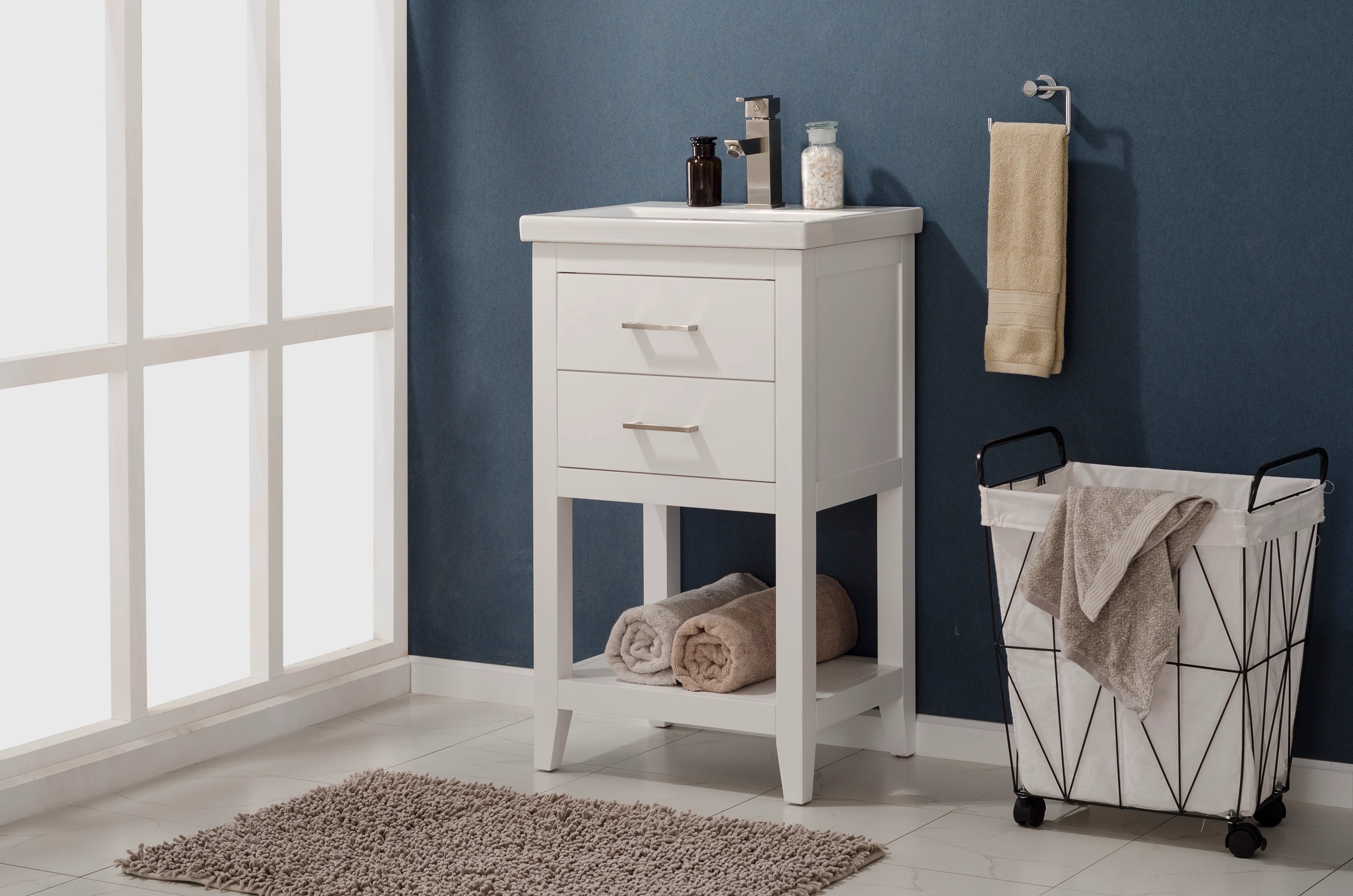 Cara 20" Single Sink Vanity with Porcelain Top