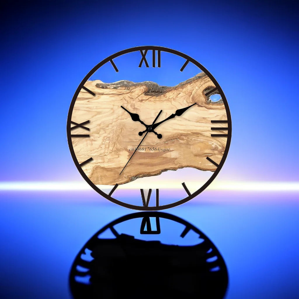 New Transparent Acrylic Wood Grain Wall Clock - High Quality Luxury Wall Decoration for Living Room, Bedroom, Office