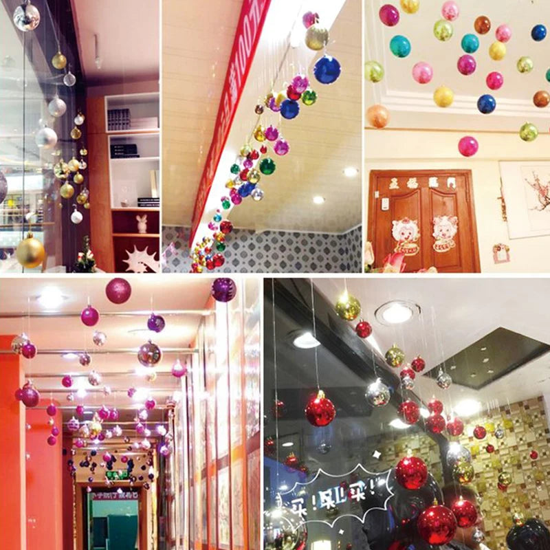 24Pcs Christmas Balls Ornaments Christmas Tree Decoration Shatterproof Hanging Ball Holiday Home Party Decor Shiny Plastic Balls